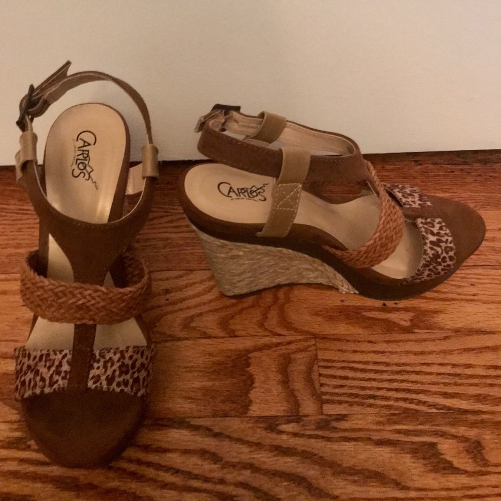 Carlos Santana Leopard Wedges- 6.5